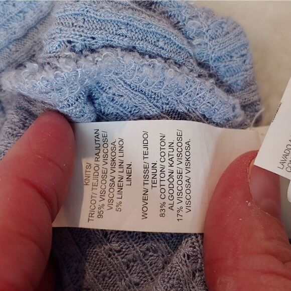 Lucky Brand 3/4 sleeve top in periwinkle small - Picture 7 of 11